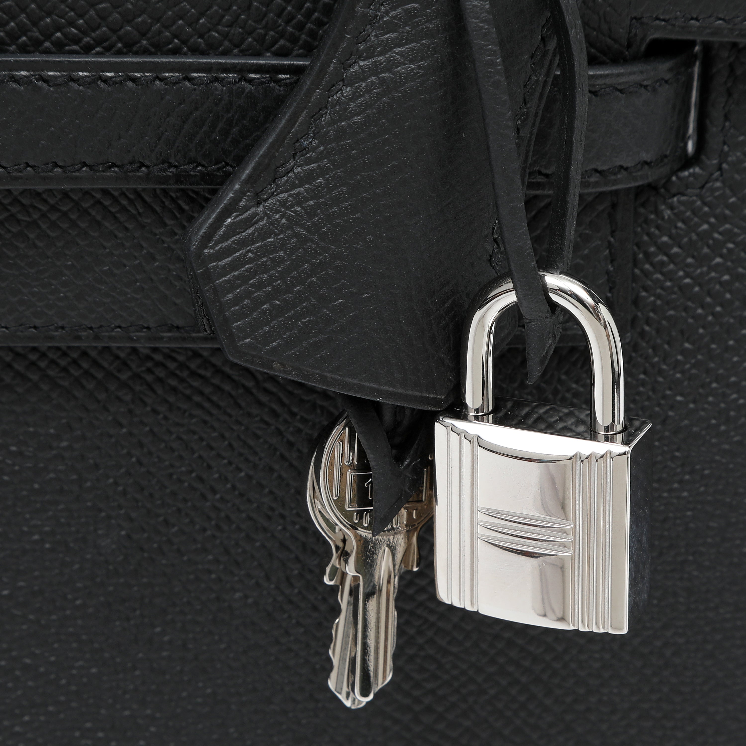 Hermès Kelly Sellier 25cm Black Handbag Epsom Leather w PH