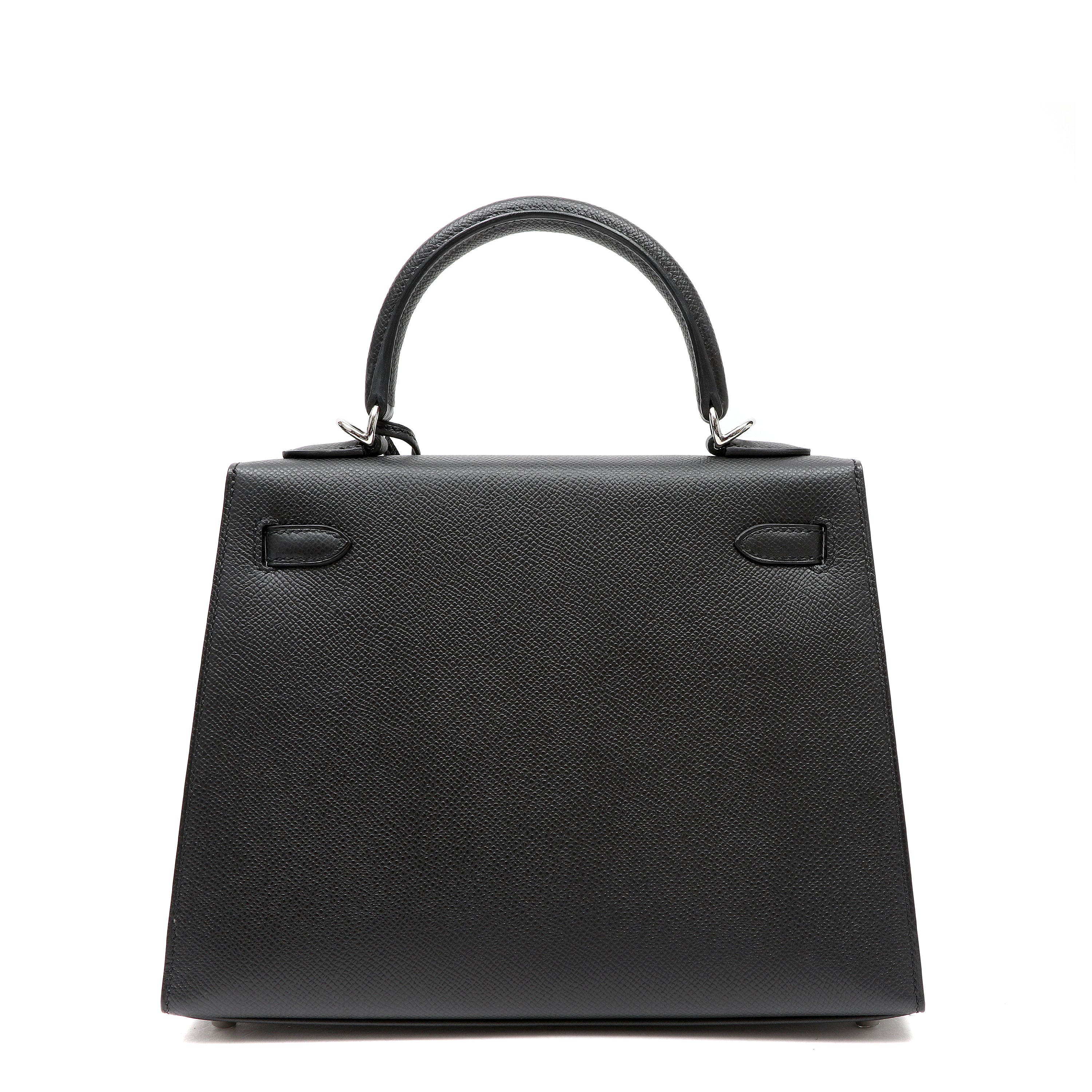 Hermès Kelly Sellier 25cm Black Handbag Epsom Leather w PH