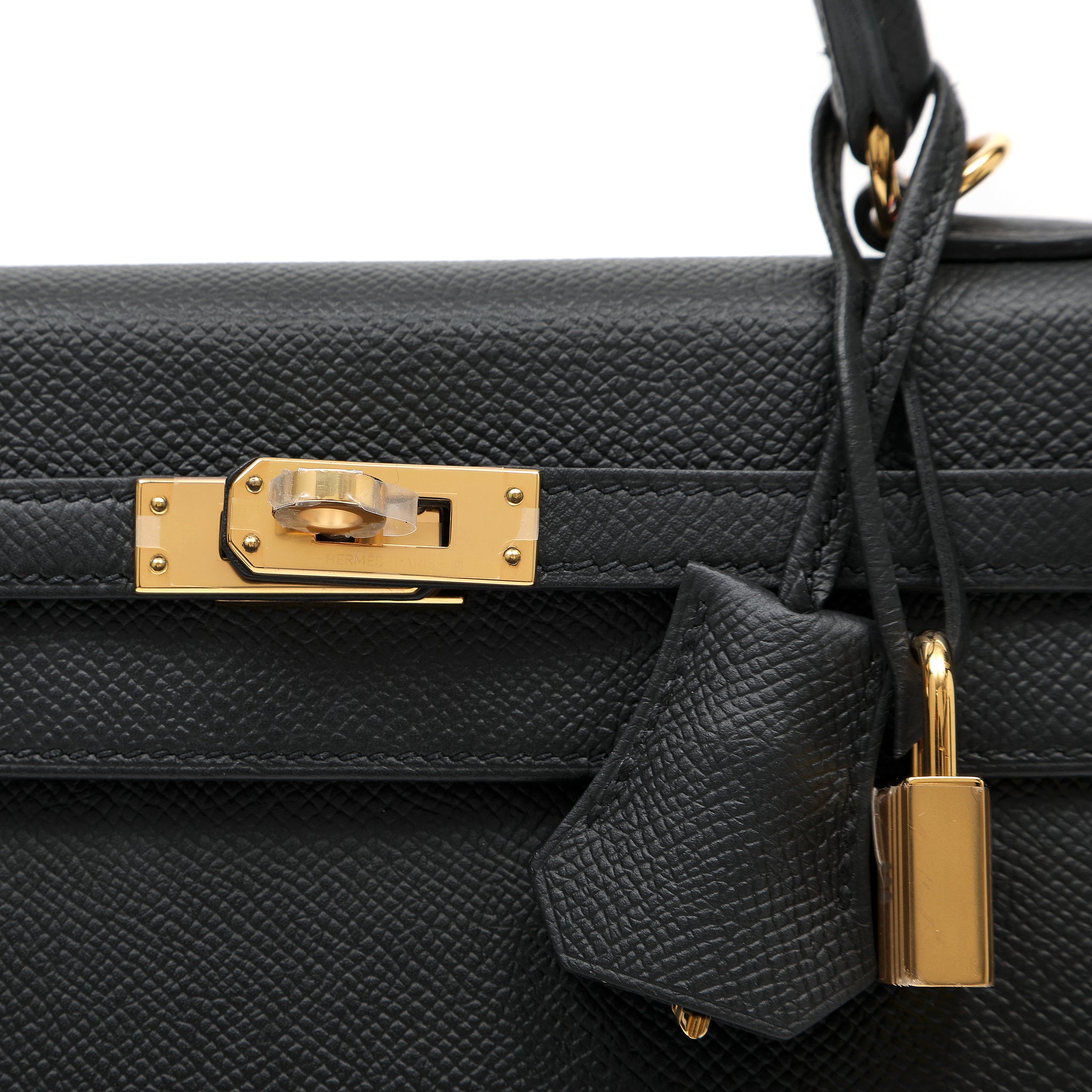 Hermès Kelly Sellier 25cm Handbag in Black Epsom Leather w GH