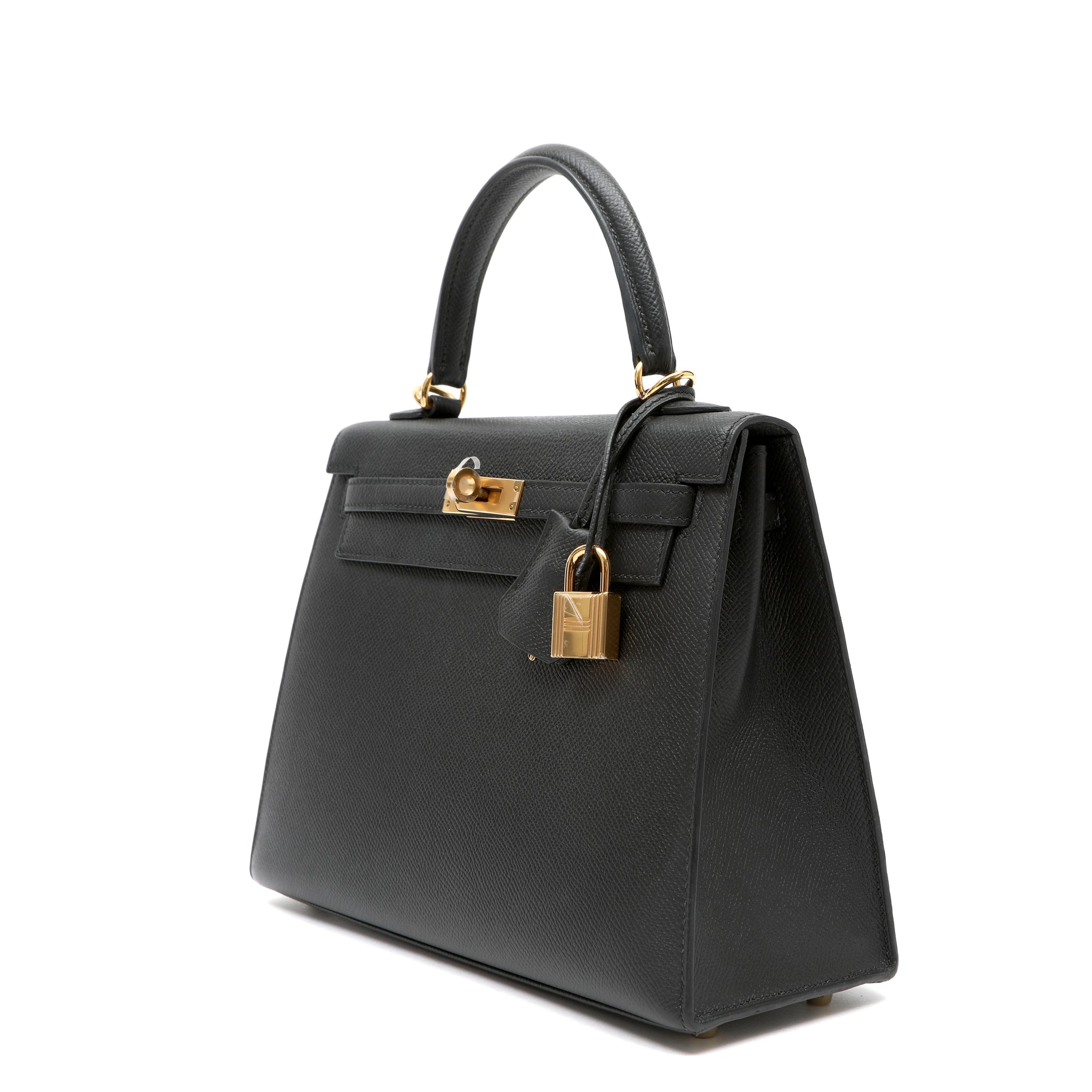 Hermès Kelly Sellier 25cm Handbag in Black Epsom Leather w GH