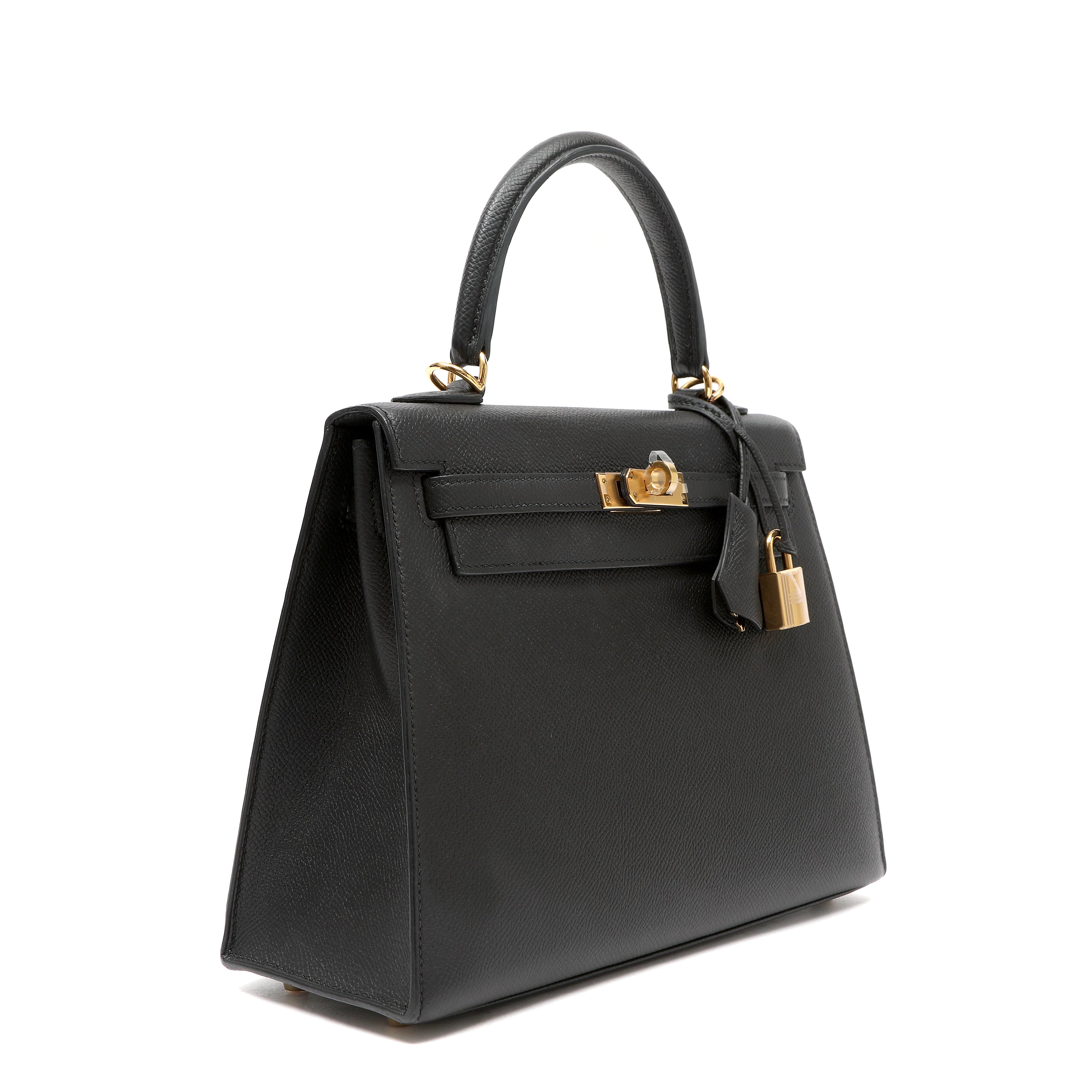 Hermès Kelly Sellier 25cm Handbag in Black Epsom Leather w GH