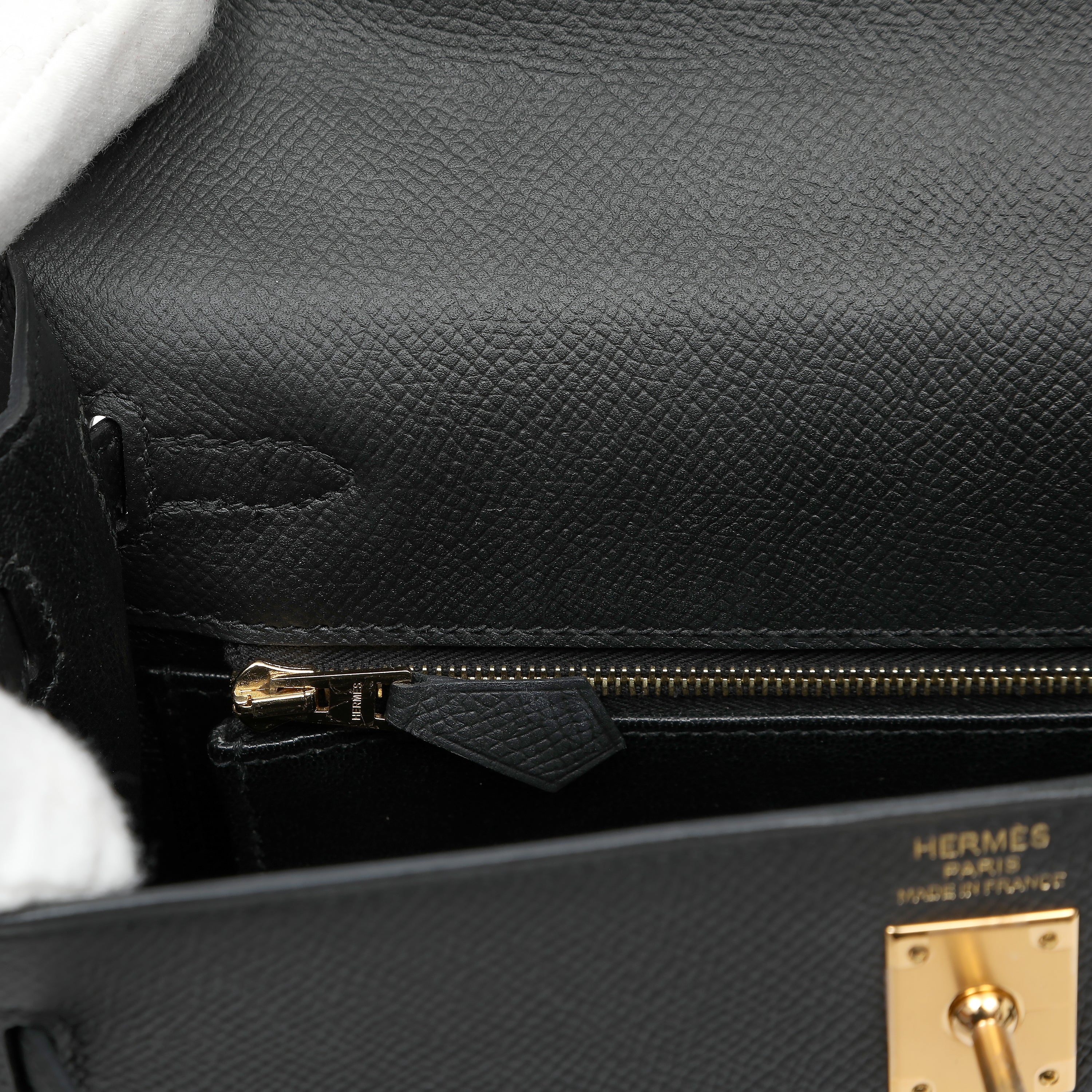 Hermès Kelly Sellier 25cm Handbag in Black Epsom Leather w GH