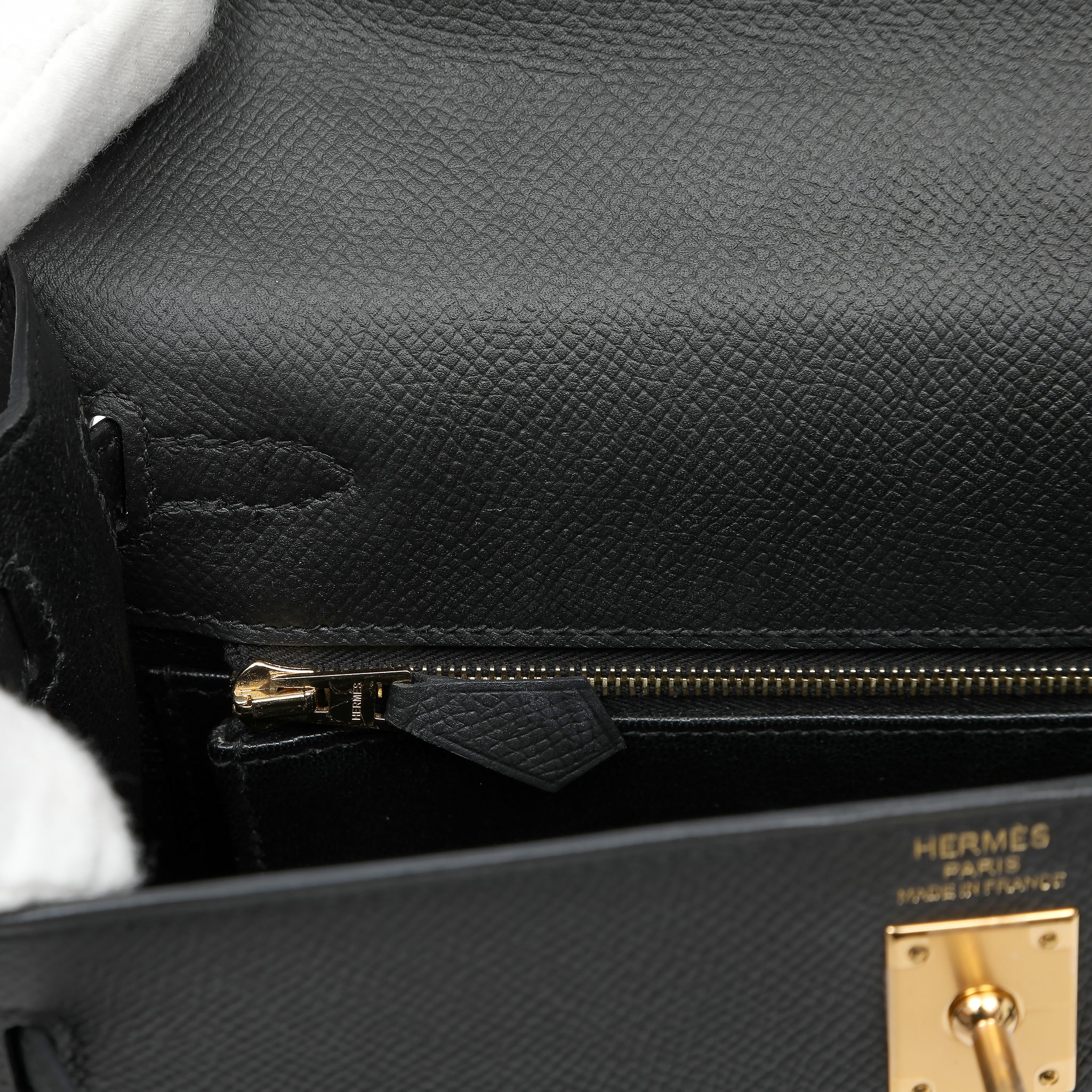 Hermès Kelly Sellier 25cm Handbag in Black Epsom Leather w GH