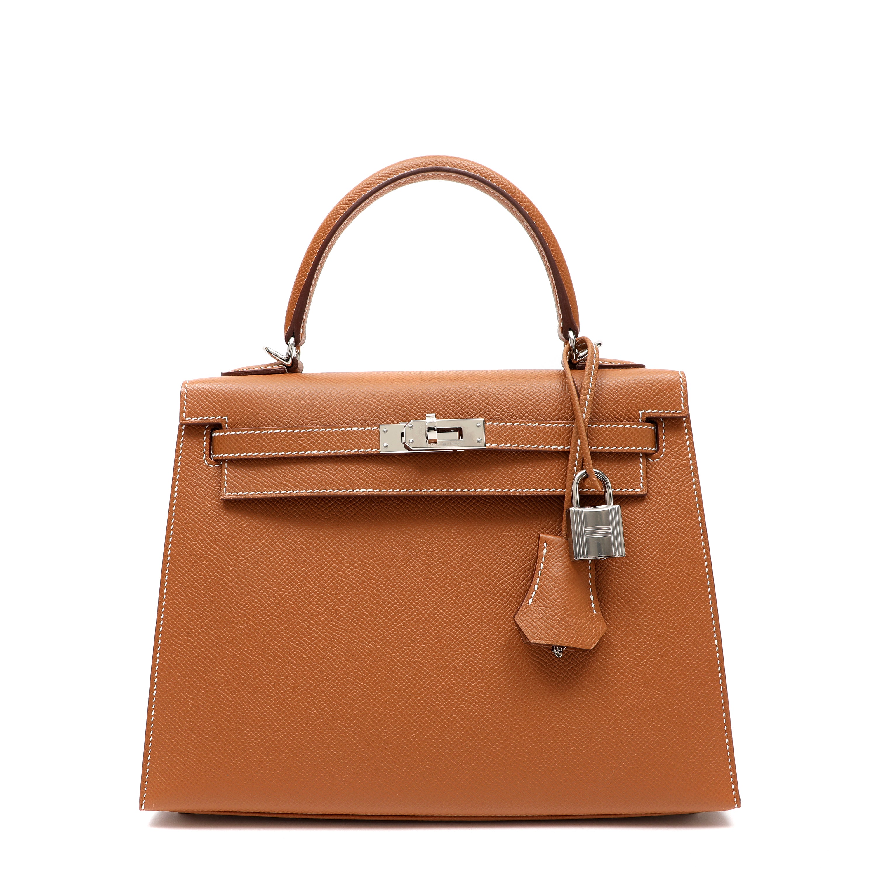 Hermès Kelly Sellier 25cm Handbag in Gold Epsom Leather w PH