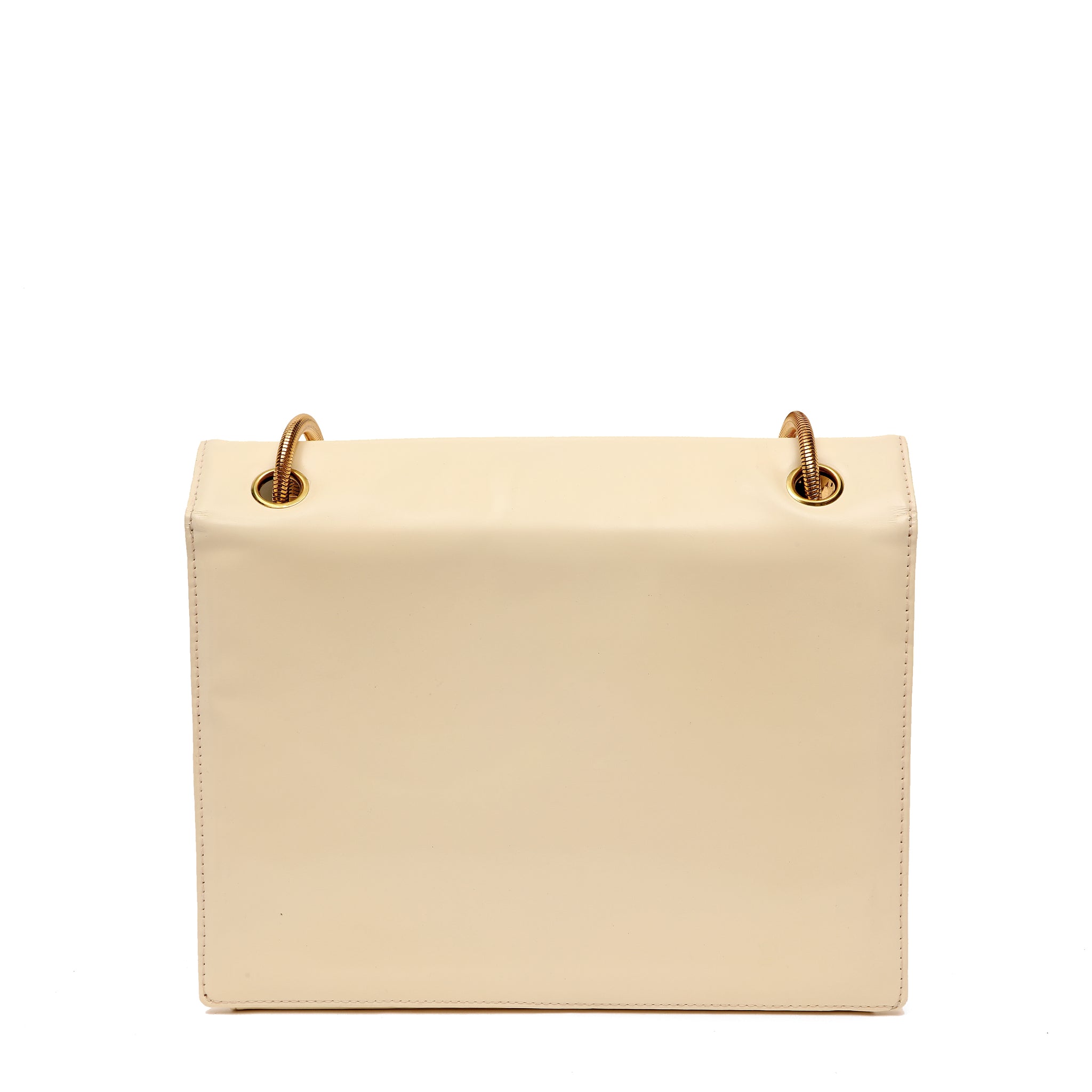 Chanel Vintage Ivory Patent CC Shoulder Bag w GH