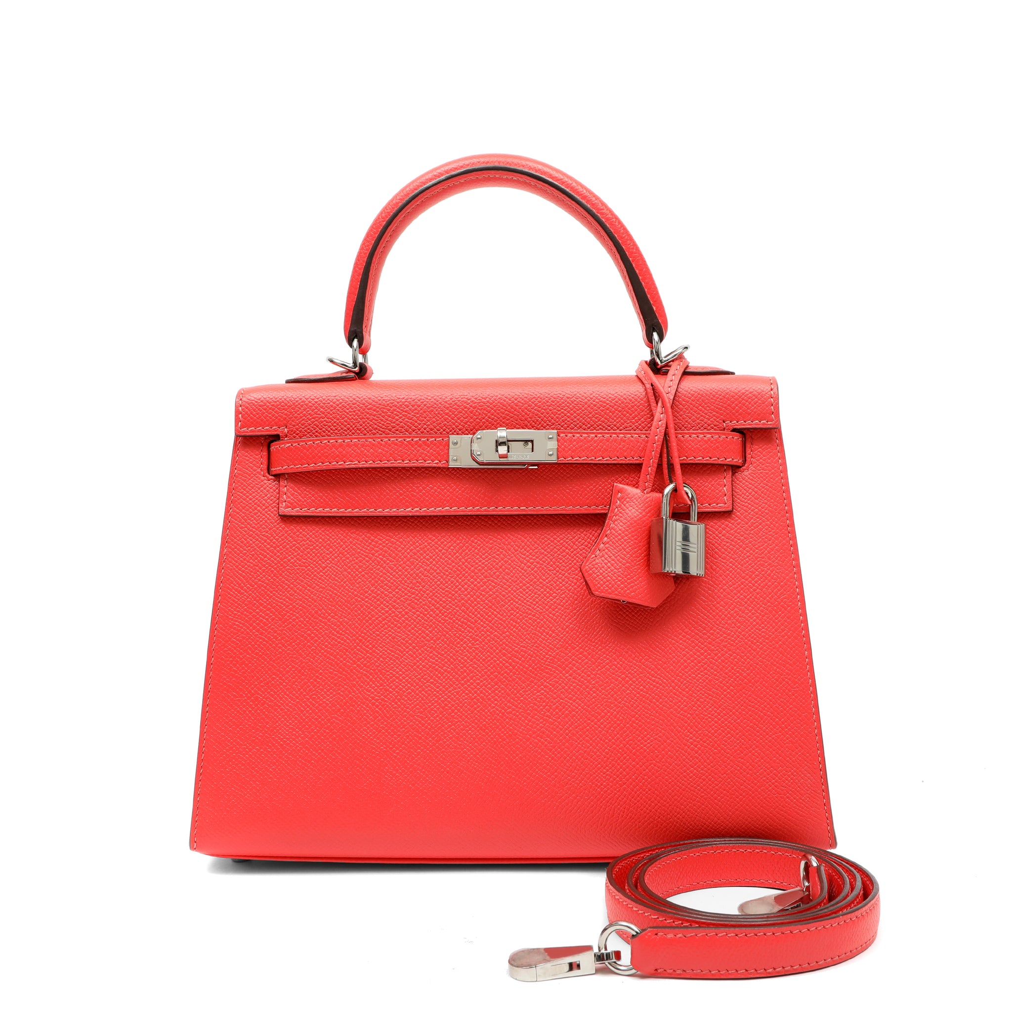 Hermes 25cm Rose Jaipur Madame Sellier Kelly w PH