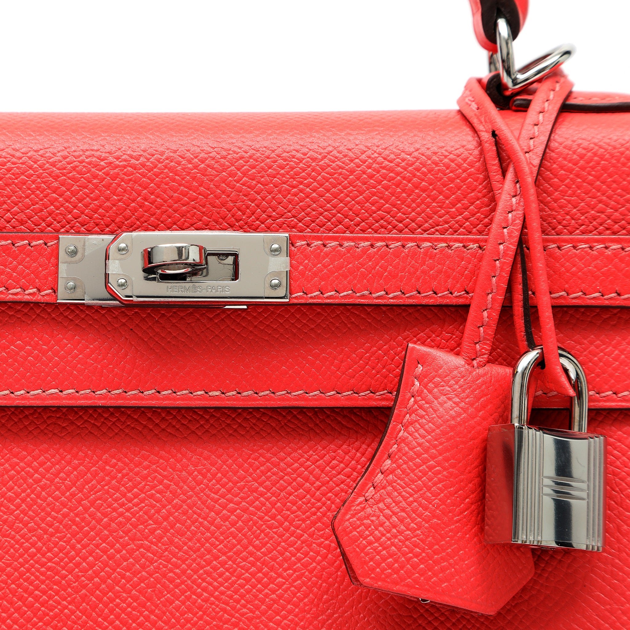 Hermes 25cm Rose Jaipur Madame Sellier Kelly w PH