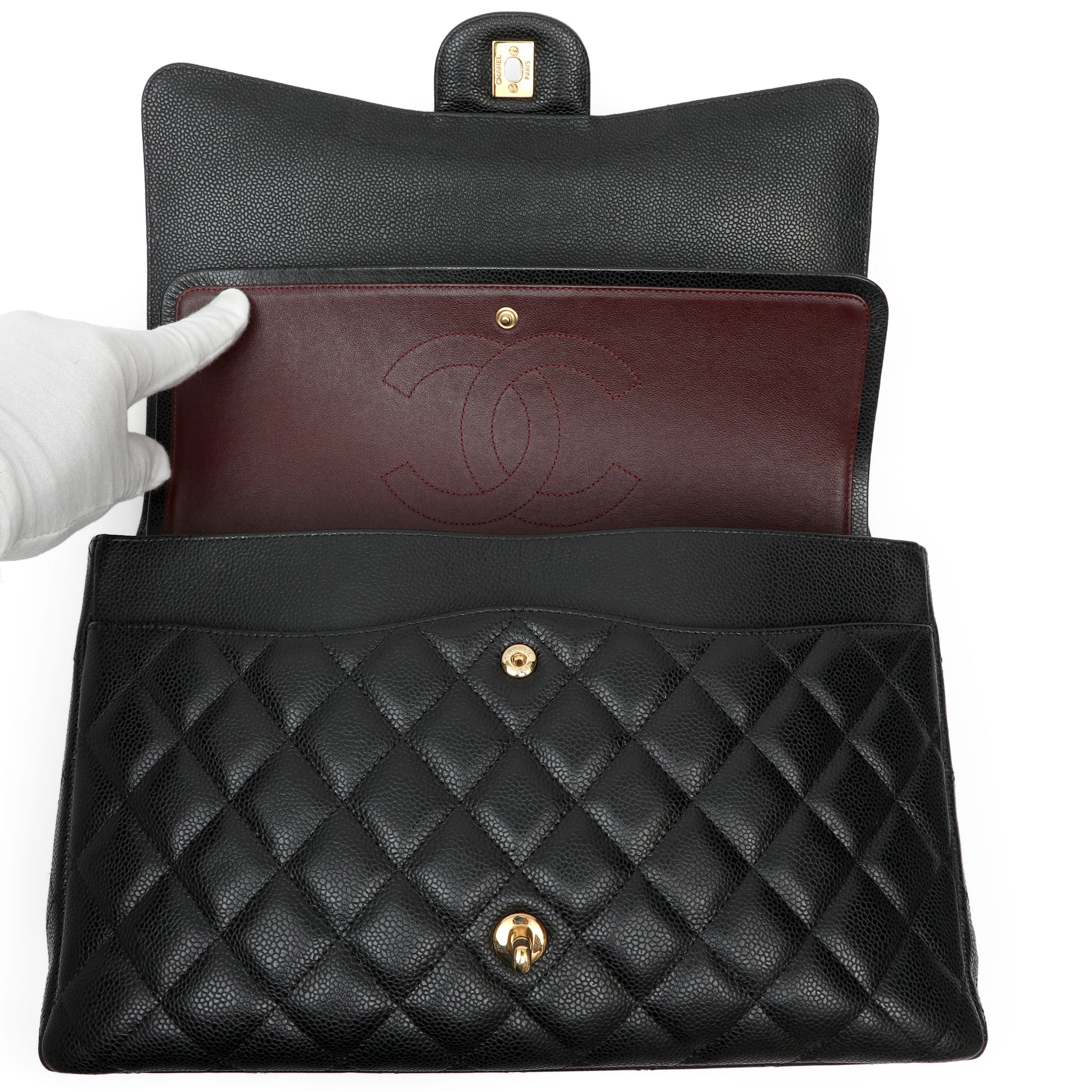 Chanel Black Caviar Maxi Classic w GH 2011