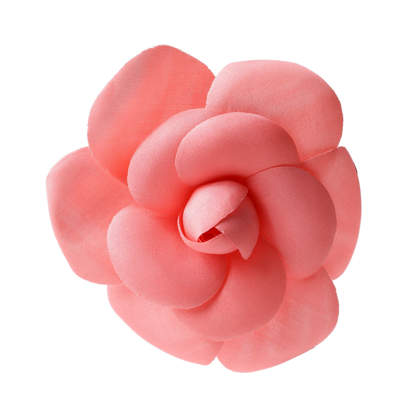 Chanel Pink Fabric Camellia Brooch Pin