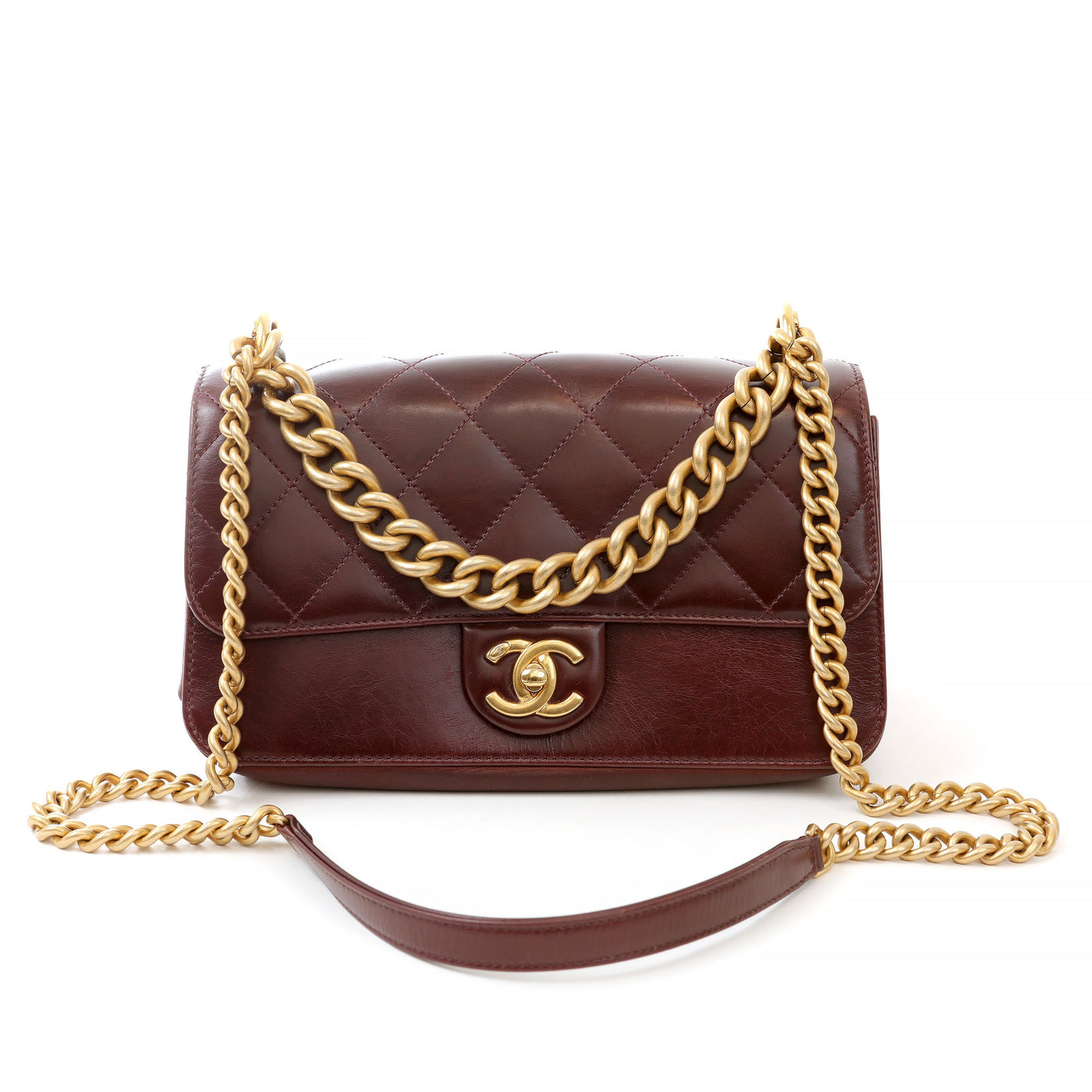Chanel Vintage Burgundy Lambskin Suede Accordion Flap Bag w/ Antique Bronze Hardware