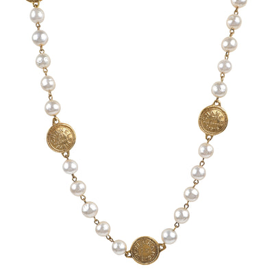 Chanel Vintage 31 Rue Cambon Coin Gold Necklace