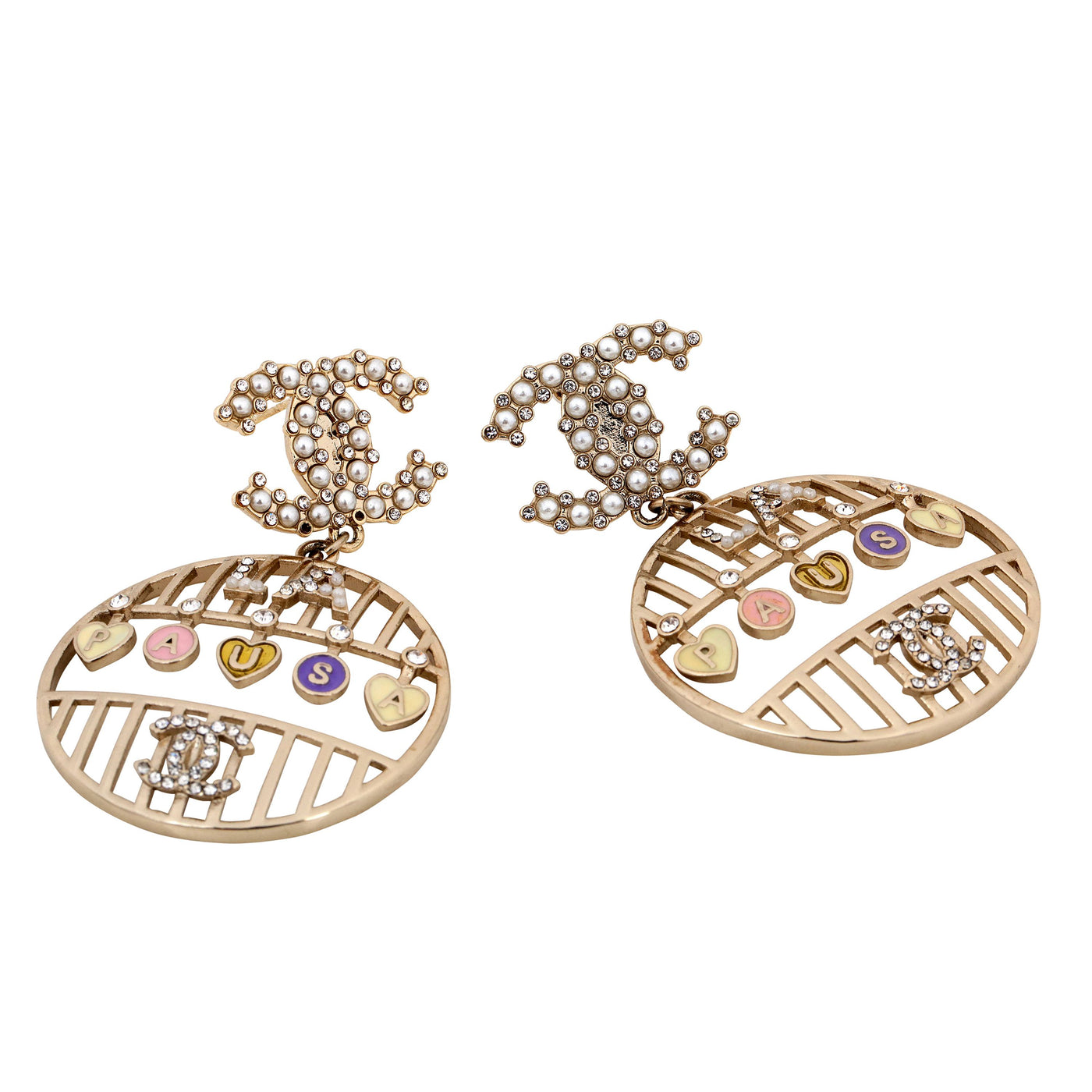 Chanel Bird Cages CC Pearls LA Pausa Earrings