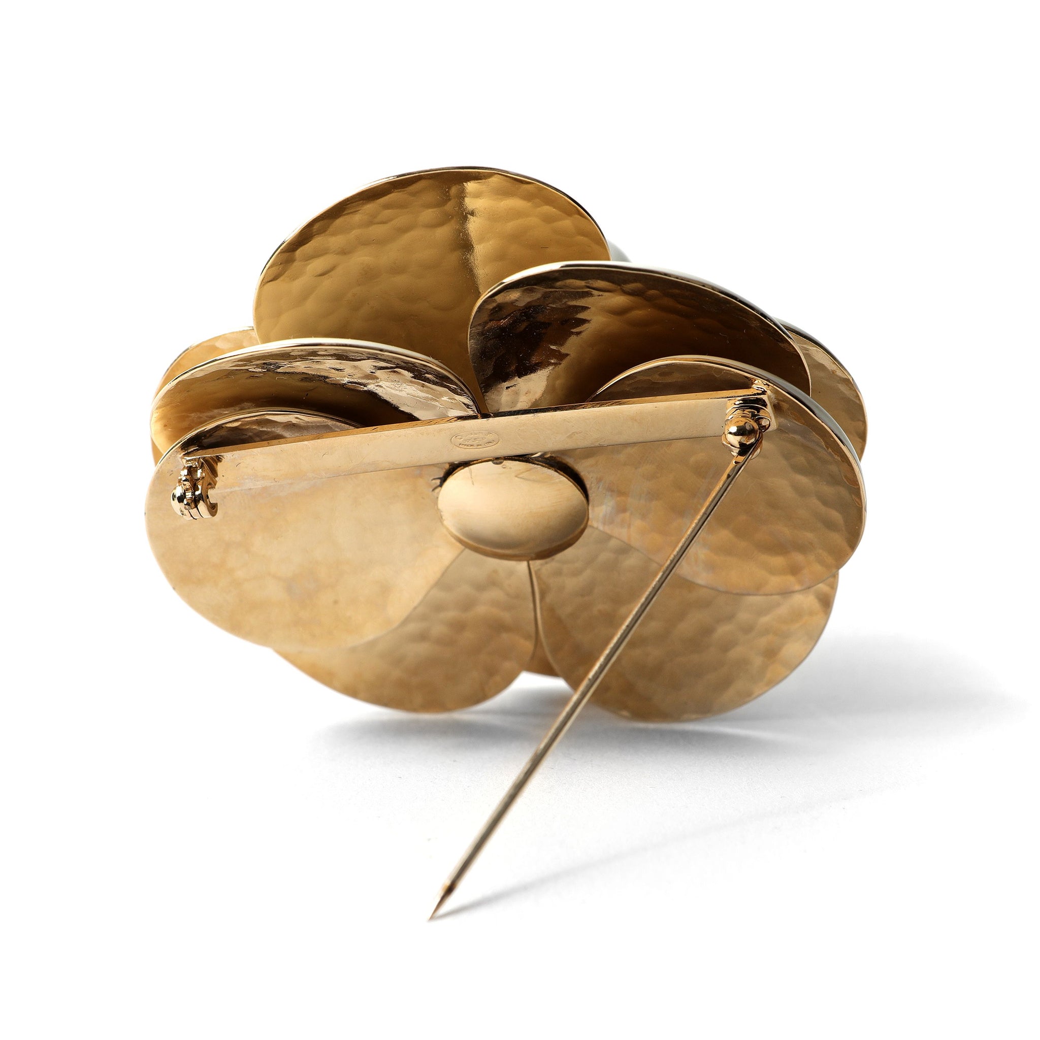 Chanel White Enamel Camellia Brooch