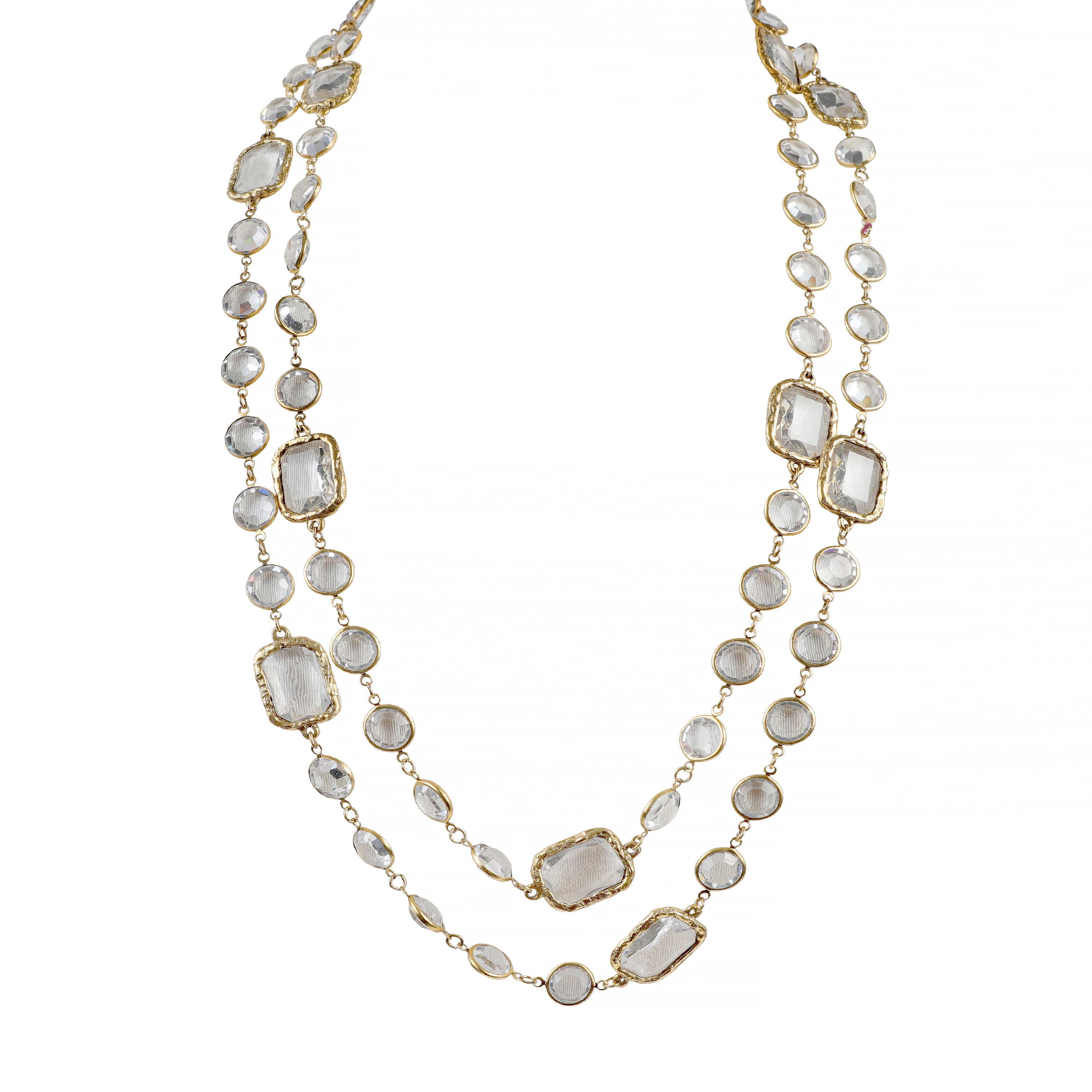 Chanel Vintage Clear Crystal Chicklets w/ Gold Hardware – Only Authentics