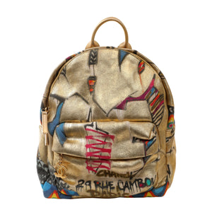 Chanel Gold Graffiti Street Spirit Backpack