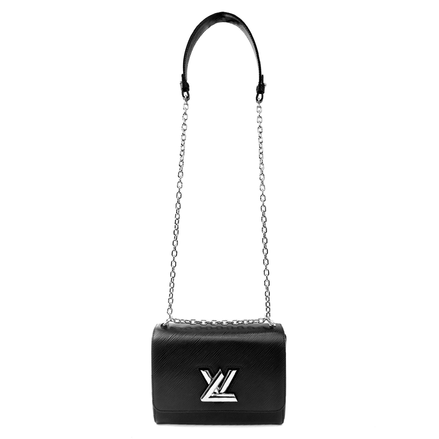 Louis Vuitton Black Épi Twist MM Crossbody w/ Silver Hardware
