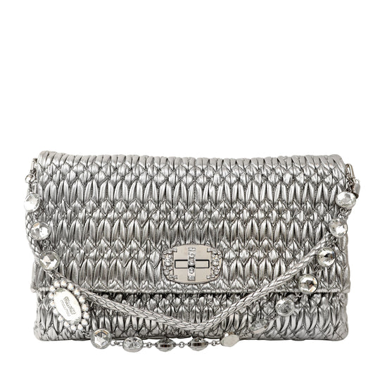 Elevate Your Style with an Authentic Miu Miu Metallic Silver