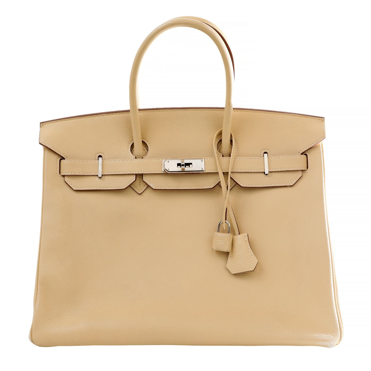 Hermes 35cm Nata Togo Birkin w/ Palladium Hardware