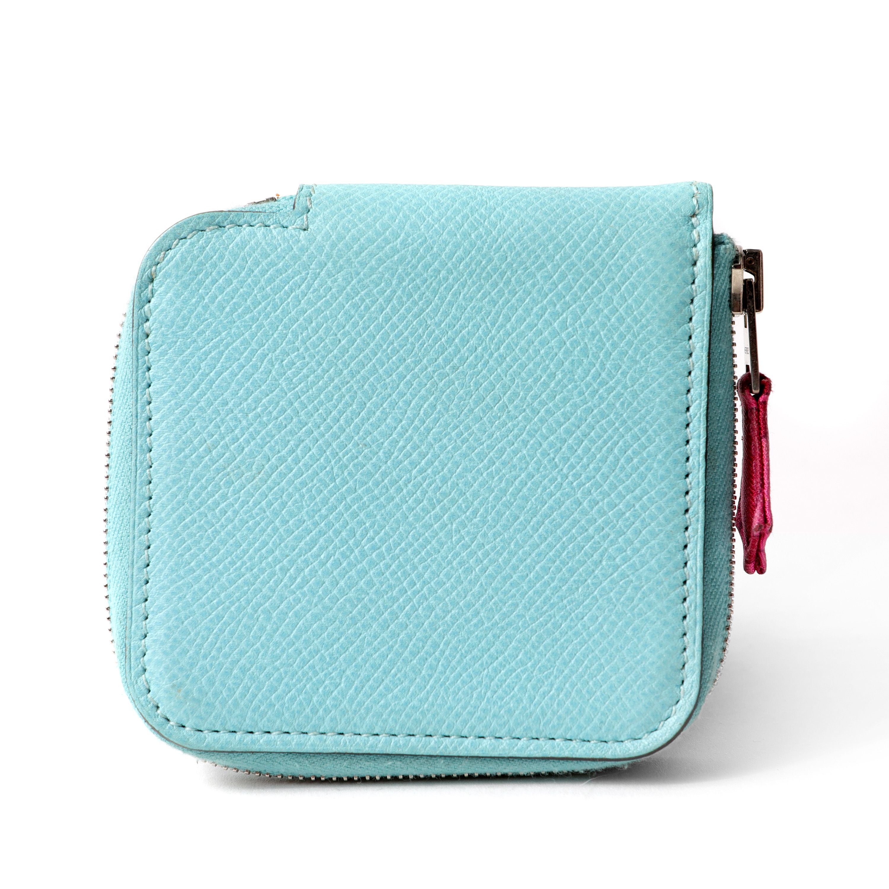 Hermès Silk'n Light Blue Epsom Coin Purse