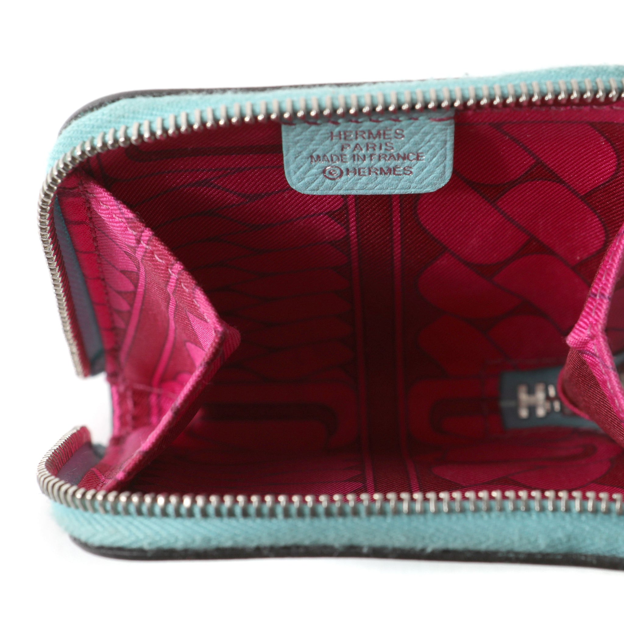 Hermès Silk'n Light Blue Epsom Coin Purse