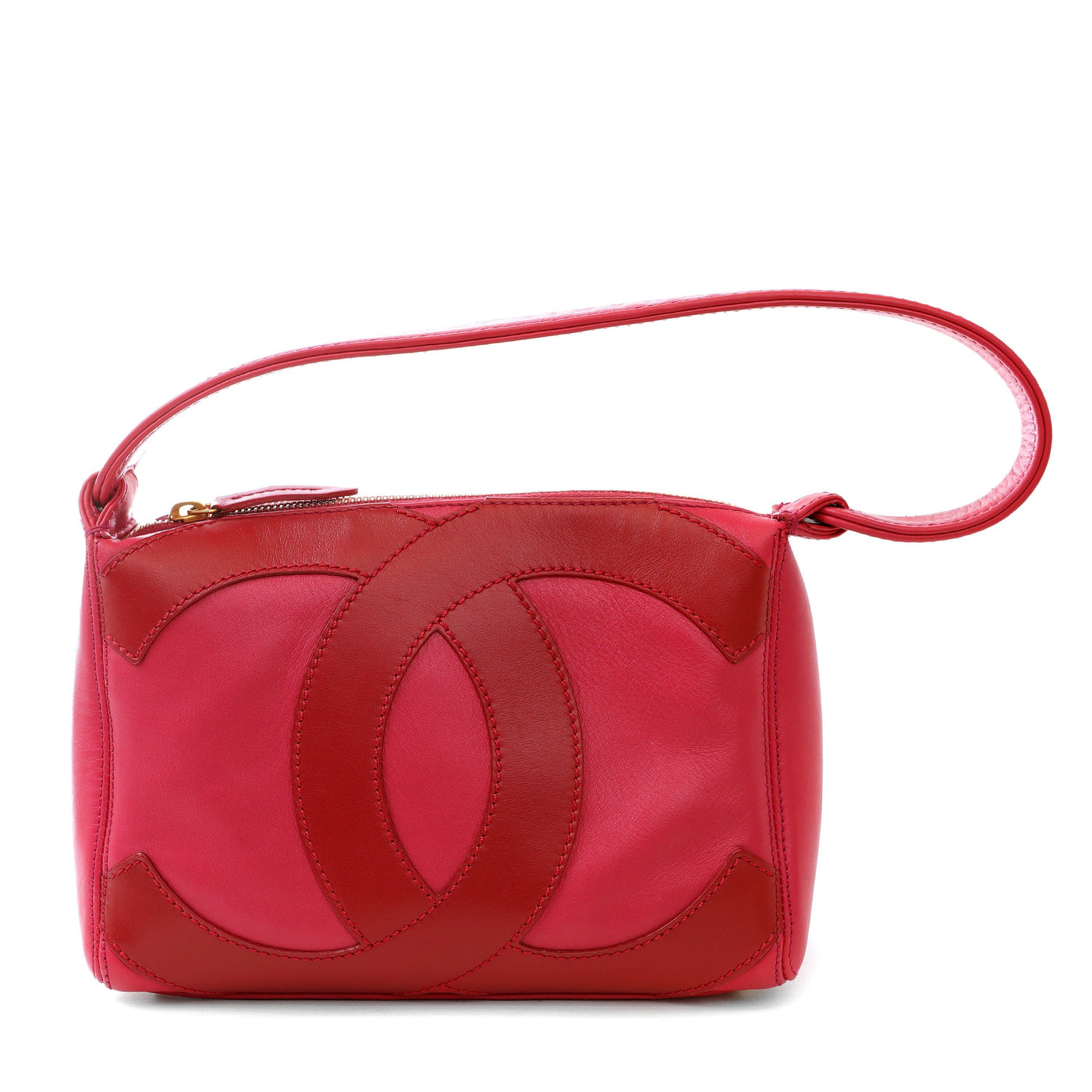 Chanel Vintage Pink/Red Lambskin CC Shoulder Bag