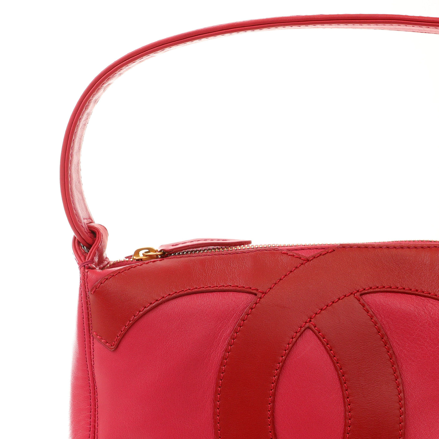 Chanel Vintage Pink/Red Lambskin CC Shoulder Bag