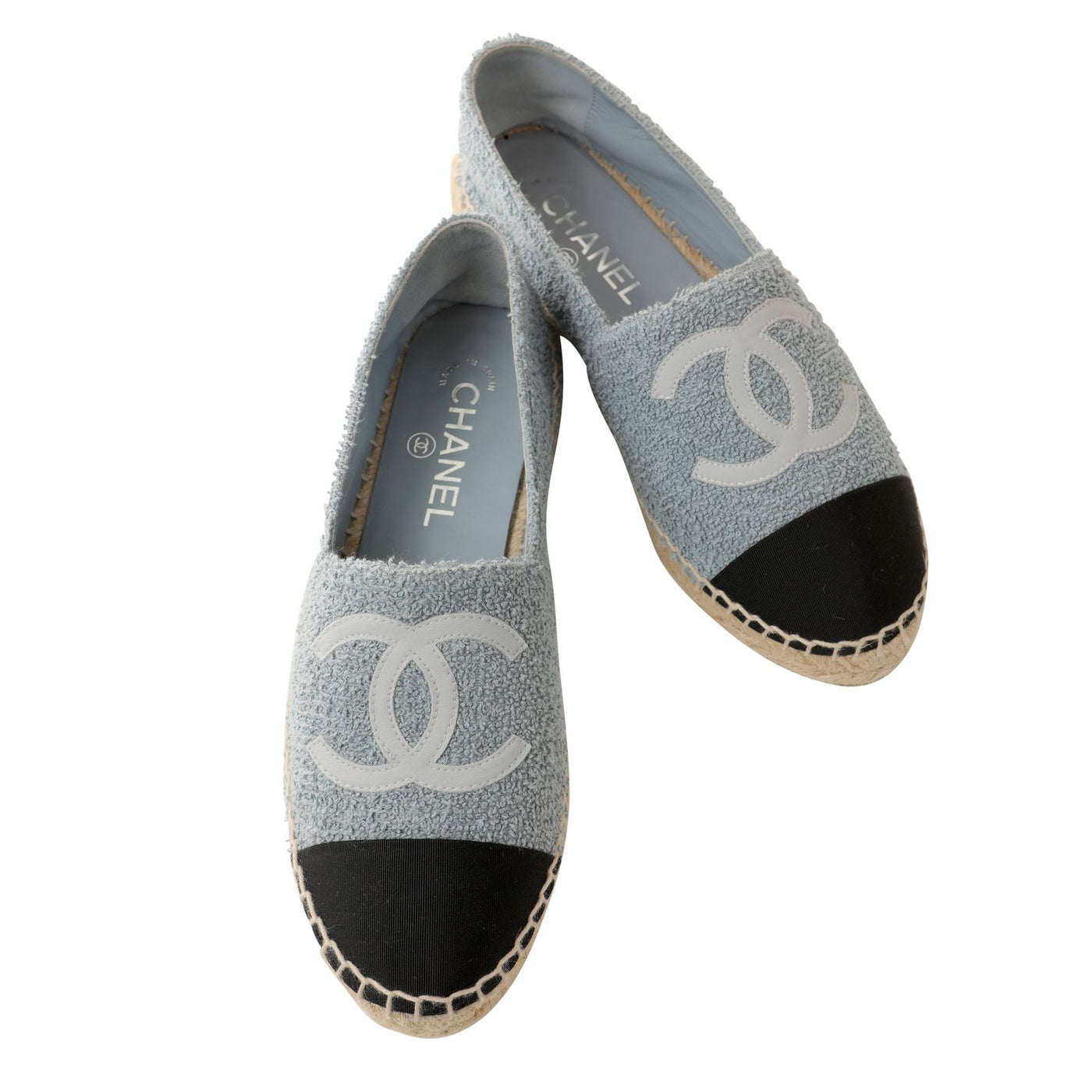 Chanel Blue Denim Twill Espadrilles Size 38