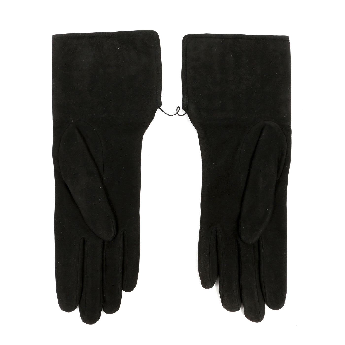 Chanel Black Suede Gloves w/ Tweed Lining
