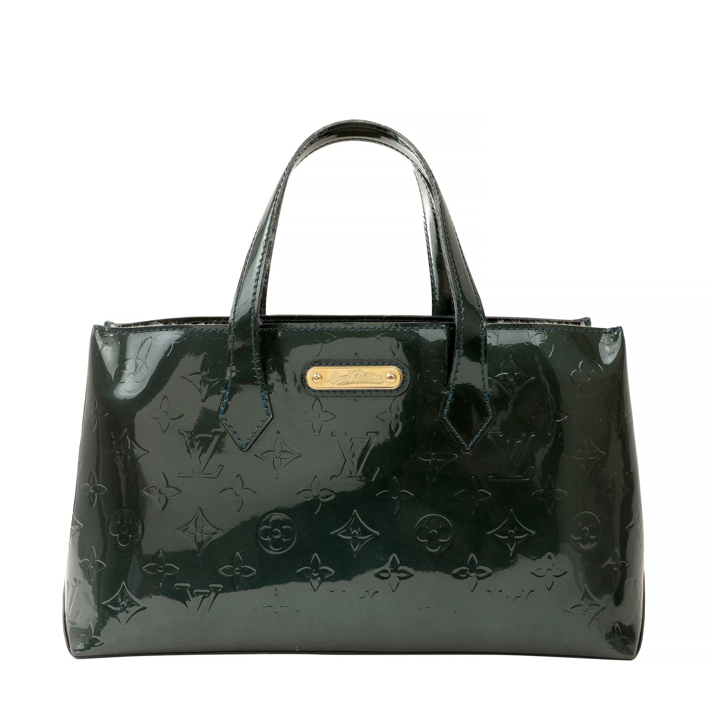 Louis Vuitton Teal Patent Leather Monogram Small Tote