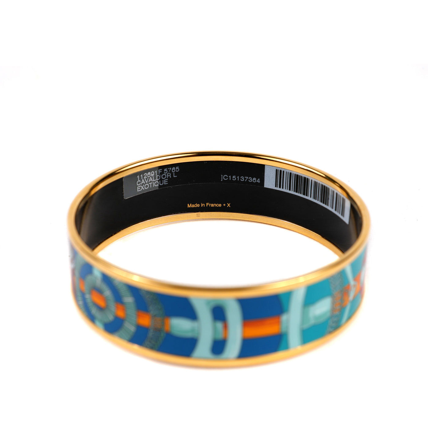Hermès Enamel Bangle Bracelet Orange/Blue