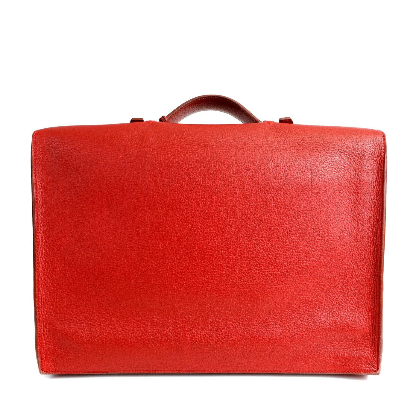 Hermès Red Togo Leather Briefcase - Only Authentics