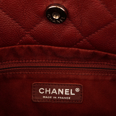 Chanel Red Caviar Leather Tote w/ Silver Hardware