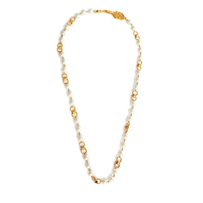 Chanel Pearl and Gold Link Necklace - Only Authentics