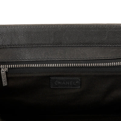 Chanel Black Double Pocket Tote Reissue Quilted Lambskin & Suede w/ Brushed Hardware