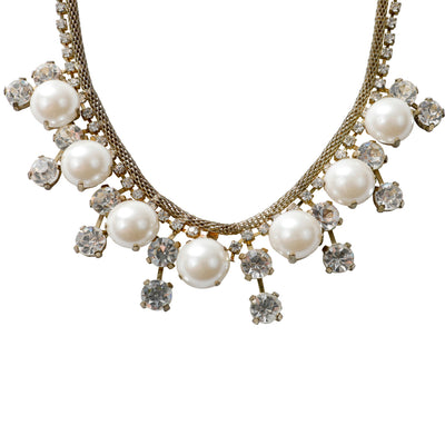 Vintage Pearl and Rhinestone Necklace