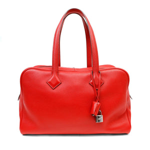 Hermès Red Clemence Victoria II Bag - Only Authentics