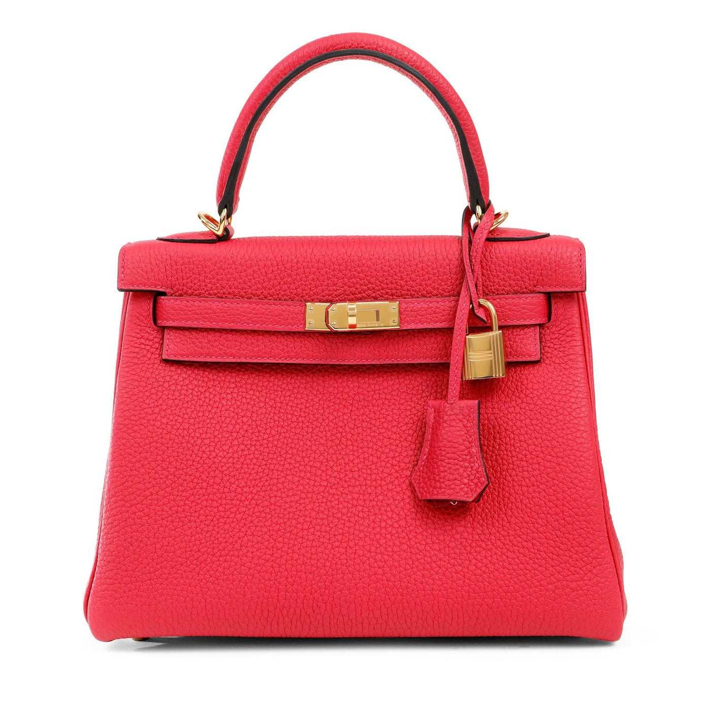 Hermès 25cm Framboise Togo Kelly with Gold Hardware - Only Authentics