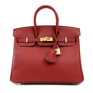 Hermès New 25cm Rouge H Swift Birkin with Gold Hardware 2021 - Only Authentics