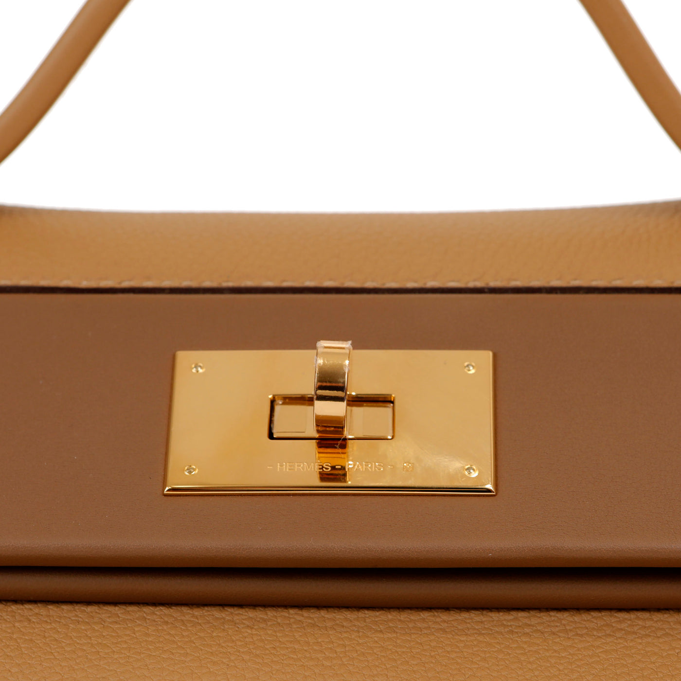 Hermès Bi Gold Togo 24x24 29cm Bag w/ Gold Hardware