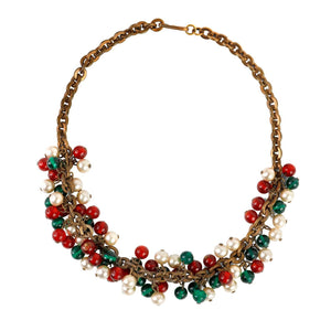 Chanel Gripoix Red White & Green Vintage Choker - Only Authentics