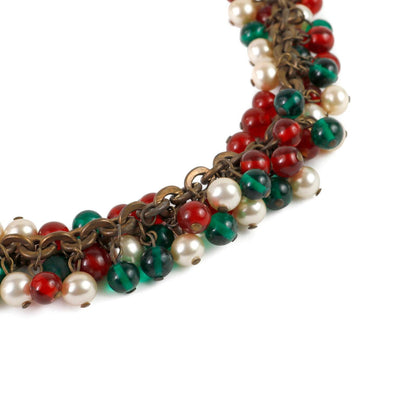 Chanel Gripoix Red White & Green Vintage Choker - Only Authentics