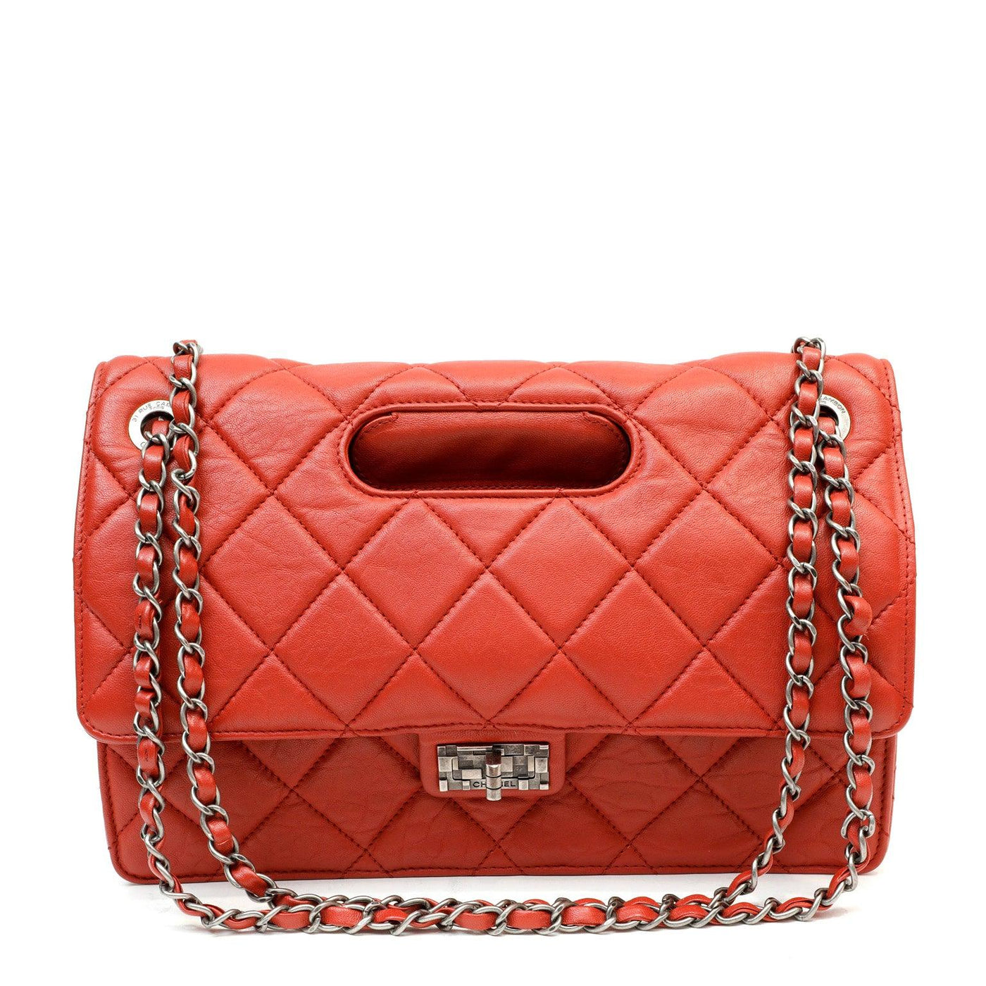 Chanel Red Lambskin Paris Byzance Takeaway Flap Bag - Only Authentics