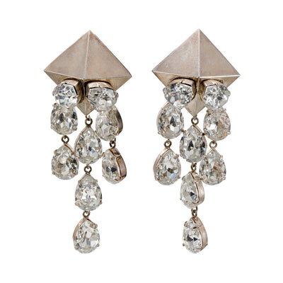 Chanel House of Chanel French Large Chandelier Crystal Earrings