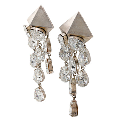 Chanel House of Chanel French  Large Chandelier Crystal Earrings