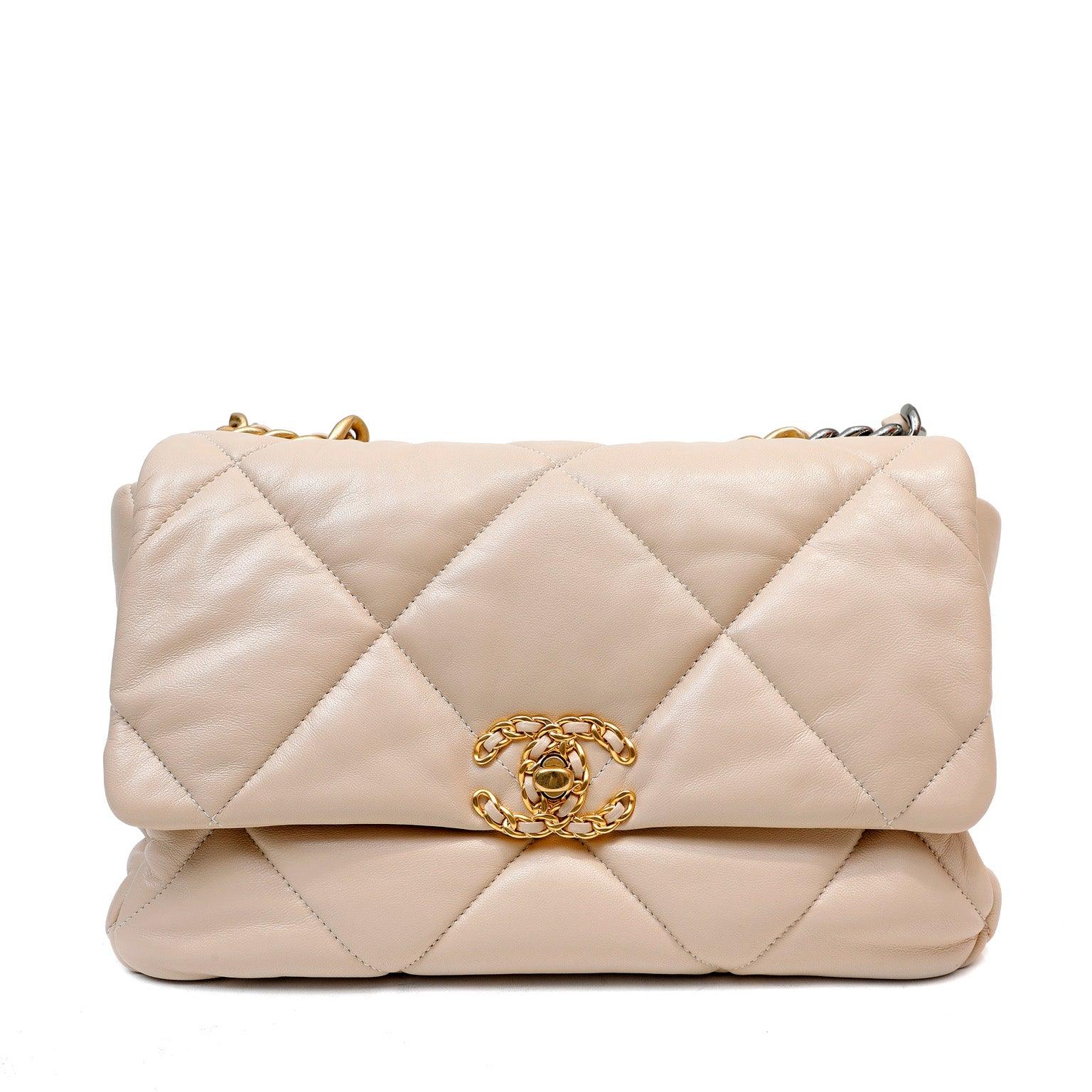 Get your hands on the stunning Chanel Beige 19 Bag with Mixed Metal Hardware  – Only Authentics