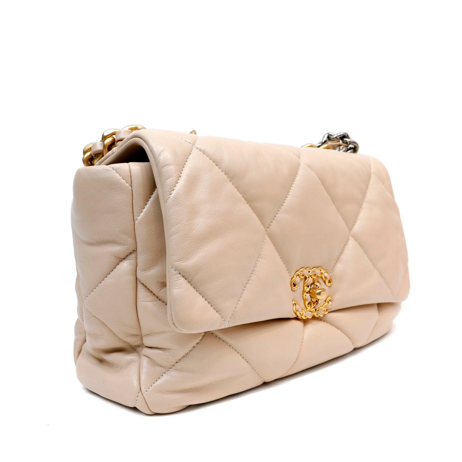 Get your hands on the stunning Chanel Beige 19 Bag with Mixed