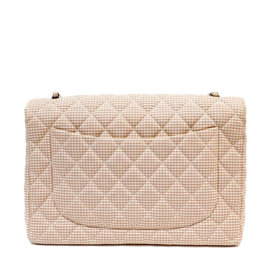 Chanel Gingham Fabric Maxi Flap Bag - Only Authentics