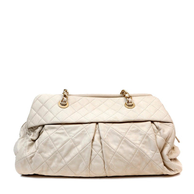 Chanel Beige Quilted Lambskin Day Tote - Only Authentics