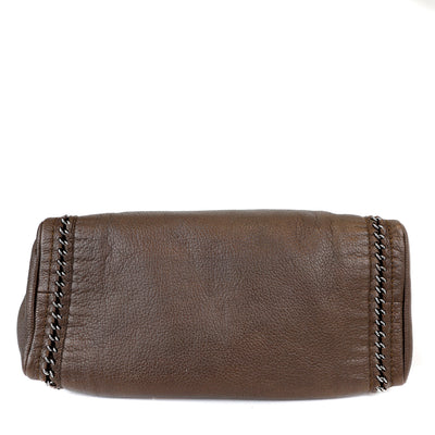 Chanel Metallic Brown CC Bowler Bag with Silver Hardware