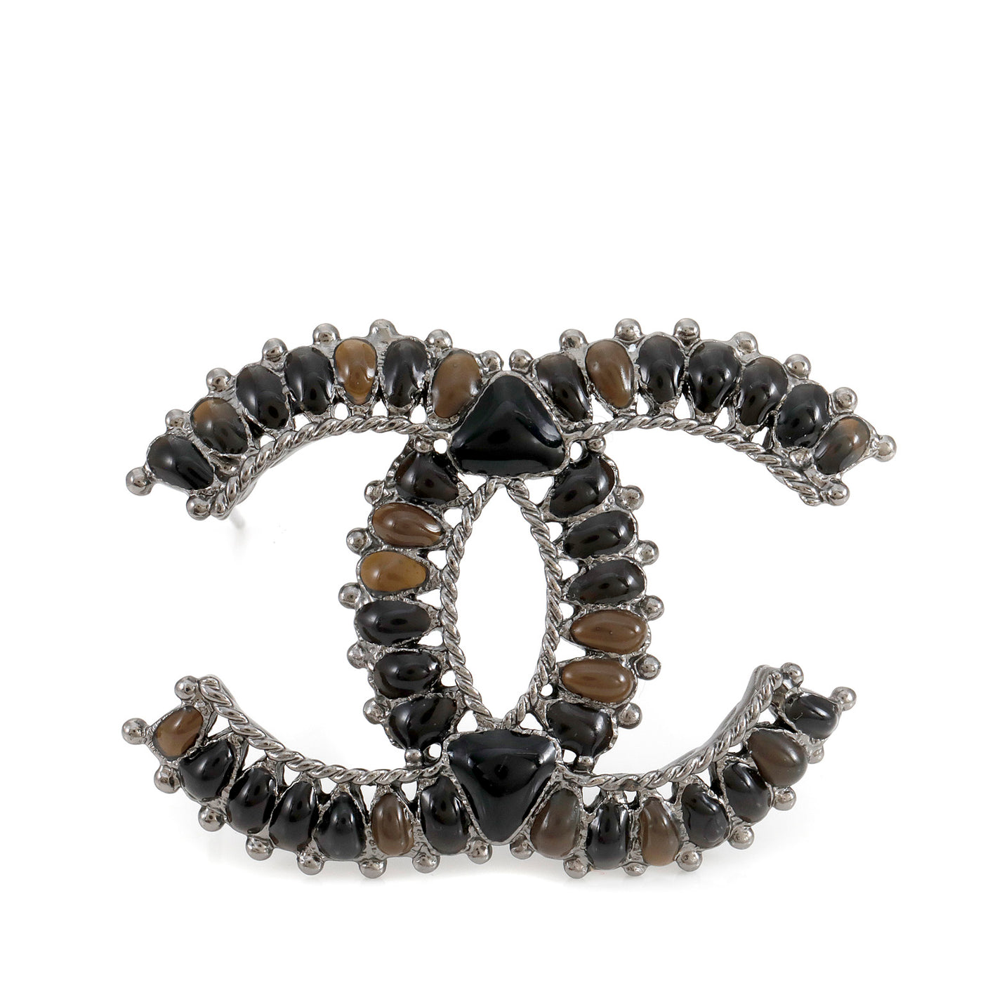 Chanel Onyx CC Pin